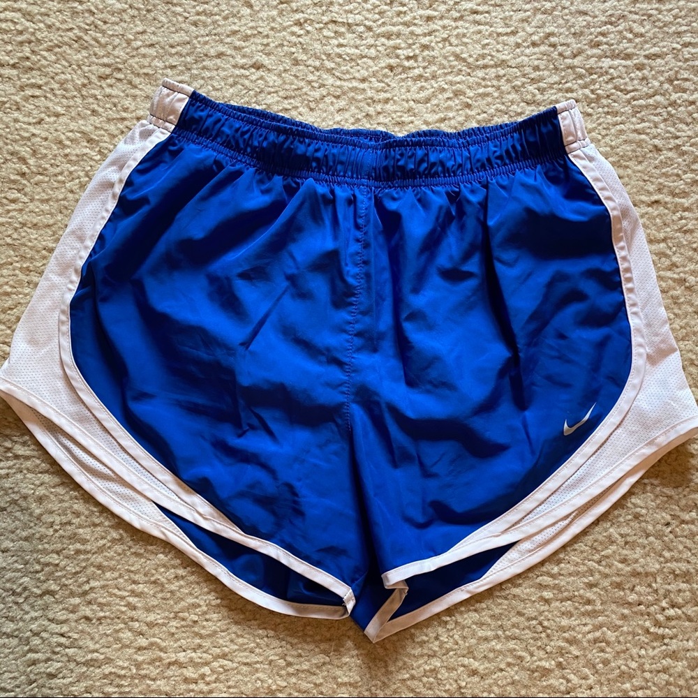 Blue and White Nike Running Shorts